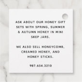 ビー飛んでいるメタル金ゴールドハニーラベルファンシー縁ど フェイバータグ (裏面)