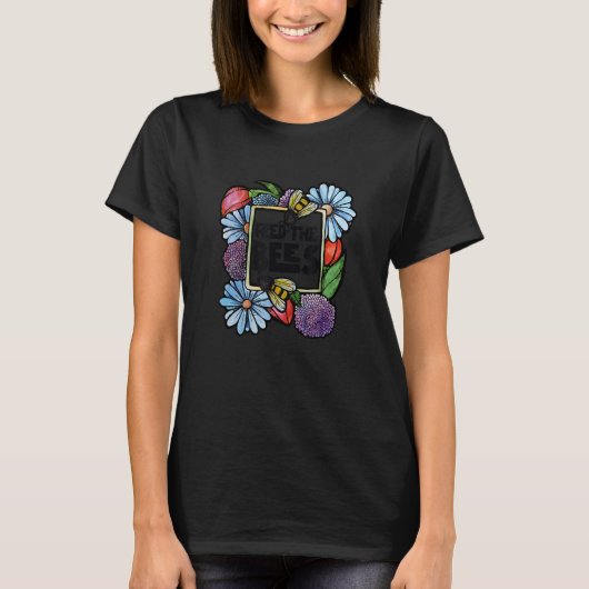 ビー食べ物を与えズの花養蜂家の芸術 Tシャツ (正面)