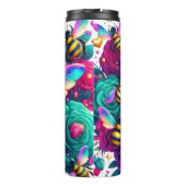 ビー鮮やかツ：虹の翼、ティール（緑がかった色）バラ タンブラー (裏面)