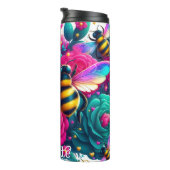 ビー鮮やかツ：虹の翼、ティール（緑がかった色）バラ タンブラー (回転右)