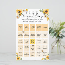 ビー黄色の花ベビーシャワービンゴゲーム