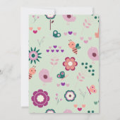 ビー1歳の誕生日招待状ピンク（昆虫）マルハナバチ 招待状 (裏面)