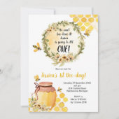 ビー1st誕生日パーティの招待状ガール 招待状 (正面)