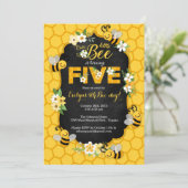 ビー5番目の誕生日パーティーの招待-ビー誕生日 招待状 (スタンド正面)