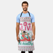 ビー アライブ, ビー ヘルシー – ヨガ & ウェルネス インスパイアード エプロン (着用した状態)