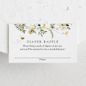 ビー&イエローワイルドフラワーおむつラッフル エンクロージャーカード