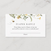 ビー&イエローワイルドフラワーおむつラッフル エンクロージャーカード (正面)