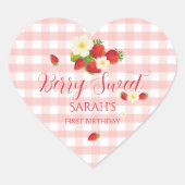 ビー スウィート ストロベリー フェイバー ギフト 1st バースデー ハートシール (正面)