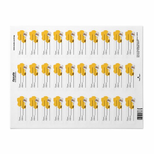 ビー&ハニカム差出人住所ラベル ラベル (フルシート)