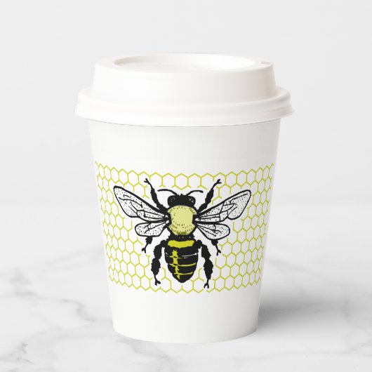 ビー&ハニカム紙カップ 紙コップ (正面)