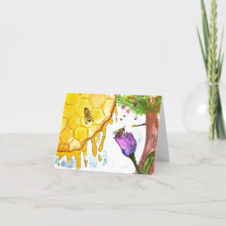 ビー,ハニーサン&フラワーフォールドカード(エマ&エバン) サンキューカード