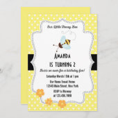 ビー·バースデー·パーティーの招待状黄 招待状 (正面/裏面)
