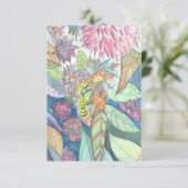 ビー&フラワーの水彩 サンキューカード (スタンド正面)