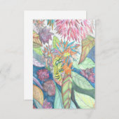 ビー&フラワーの水彩 サンキューカード (正面/裏面)