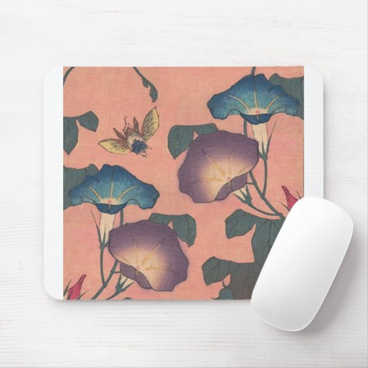 ビー&フラワーアジア日本のアート マウスパッド (マウス)