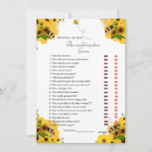 ビー&フラワー新郎新婦ブライダルシャワーゲームカード 案内状 (正面)