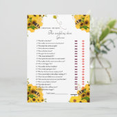 ビー&フラワー新郎新婦ブライダルシャワーゲームカード 案内状 (スタンド正面)