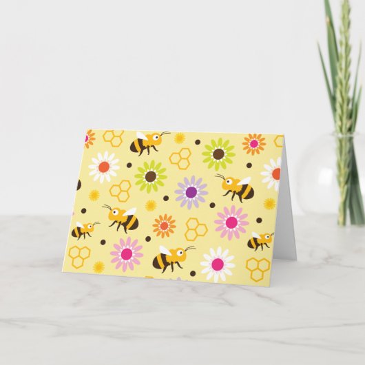 ビー&フラワー カード (正面)
