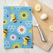 ビー&フラワー キッチンタオル (四つ折り)