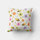 ビー&フラワー クッション (裏面)