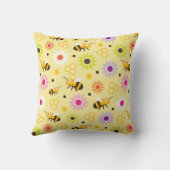 ビー&フラワー クッション (裏面)