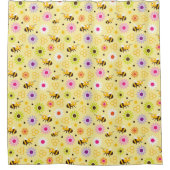 ビー&フラワー シャワーカーテン (正面)