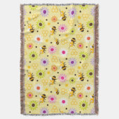 ビー&フラワー スローブランケット (正面縦)