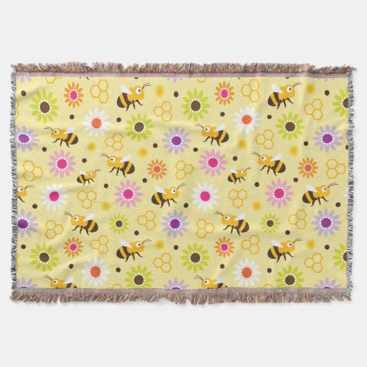 ビー&フラワー スローブランケット (正面)
