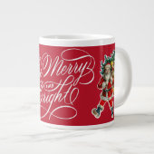 ビー&ブメリーライトヴィンテージサンタクリスマスホリデー ジャンボコーヒーマグカップ (正面右)