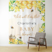 ビー ベイビー シャワーの黄色のジェンダー リビール パーティー タペストリー (インサイチュ)