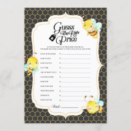 ビー·ベイビー·シャワー·プライス·ゲーム 招待状