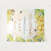 ビー ベイビー シャワー 黄色のジェンダー リビール パーティー タペストリー (正面(横))