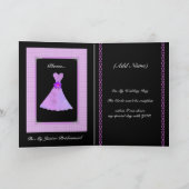 『ビー・ミー・ジュニア・ブライドメイド – 紫の葉っぱのドレス』 招待状 (内部)