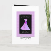 『ビー・ミー・ジュニア・ブライドメイド – 紫の葉っぱのドレス』 招待状 (裏面)