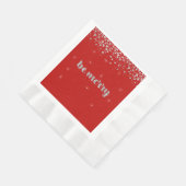 ビー、メリークリスマス、シルバーグリッター、輝き 縁ありランチョンナプキン (角)