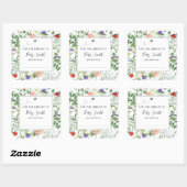 ビー&ワイルドフラワーベビーシャワー蔵書票シール スクエアシール (シート)