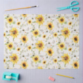 ビーwひまわりフローラ水彩ウッドデクページ 薄葉紙 (クラフト)