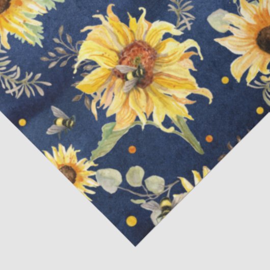 ビーwひまわりフローラ素朴ネイビーウッドデクページ 薄葉紙 (詳細)