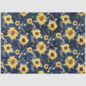 ビーwひまわりフローラ素朴ネイビーウッドデクページ 薄葉紙 (正面)