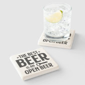 ビ最高のールはオープンビール-ストーンコースター ストーンコースター (横)