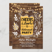 ビ素朴ールと応援からリタイアメントパーティー 招待状 (正面/裏面)