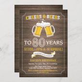 ビ素朴ールサプライズ80th誕生日招待状 招待状 (正面/裏面)