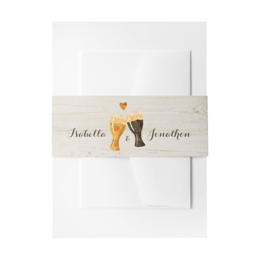 ビ素朴ールトースト軽木材 招待状ベリーバンド (正面例)