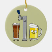 ビ荷車を引くールラガータップの丈夫なアルコール泡マ飲グ セラミックオーナメント (正面)