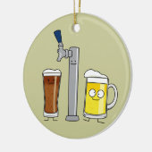 ビ荷車を引くールラガータップの丈夫なアルコール泡マ飲グ セラミックオーナメント (左)
