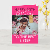 ピおもしろいンクフローラフォトシスター50th誕生日 カード (黄色い花)