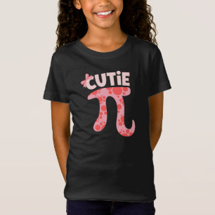 ピおもしろいー日3月14日かわいいピンクの弓の数学パン Tシャツ