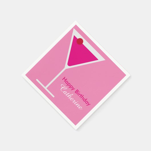 ピお洒落ッモダンクマルティニカスタム誕生日 スタンダードカクテルナプキン (角)