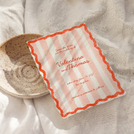 ピお洒落ッモダンク&レッドウェディング日付を保存 招待状