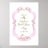 ピお洒落ッ色彩の鮮やかクコケットブライダルシャワー標識 ポスター (正面)